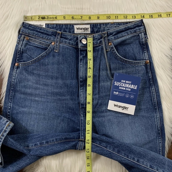 Wrangler Icon Crop Denim Jeans Indigood 11WWZ - Picture 4 of 9
